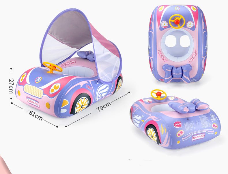 Uppblåsbar bil med solskydd